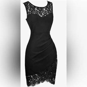 Black mini dress with lace